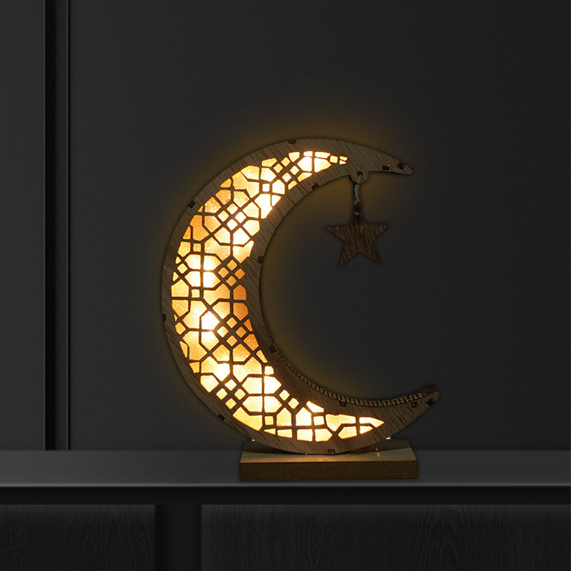 Ramadan LED Wooden Night Light: Decorative Islamic Décor Gift